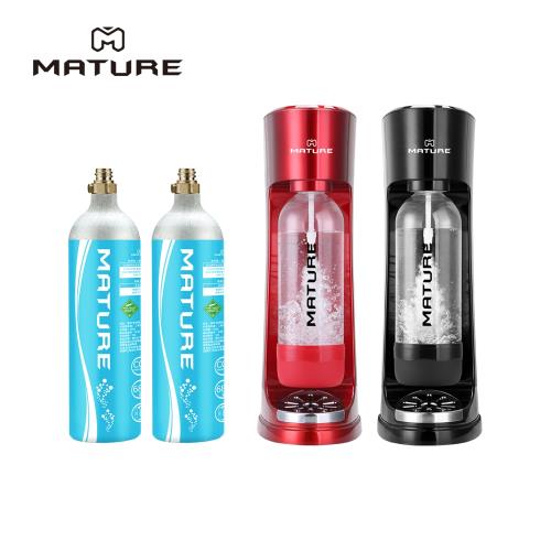 MATURE美萃 CRAZY氣泡水機豪華五件組(含680g氣瓶2隻)
