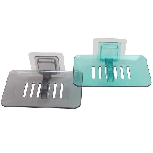 月陽免釘無痕晶透收納肥皂架超值2入(AS1352)