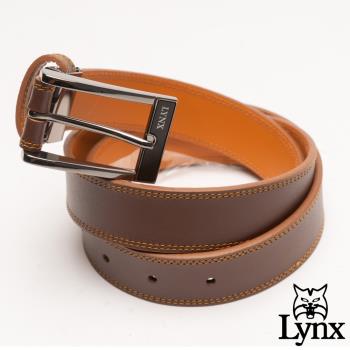 Lynx - 美國山貓雅緻簡約真皮穿針式皮帶-共2色