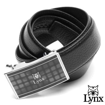 Lynx - 美國山貓雅爵格紋真皮自動扣皮帶