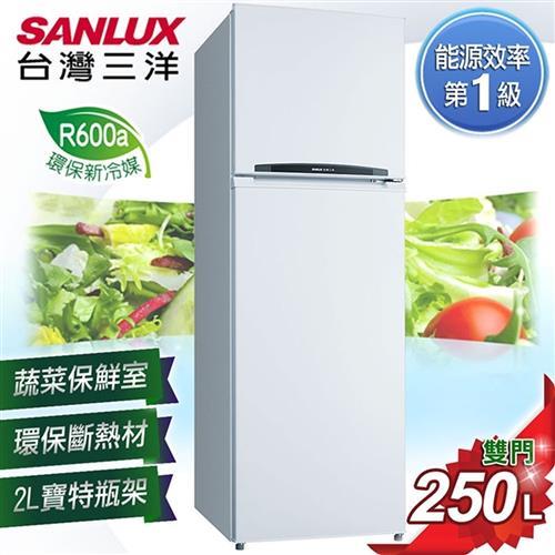 SANLUX台灣三洋250L一級能效雙門冰箱(珍珠白)SR-C250B1