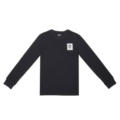 Timberland男款黑色品牌標誌長袖T恤A1OA3001