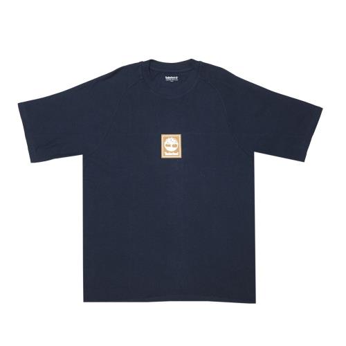 Timberland男款藍色品牌LOGO短袖T恤A1OAG433