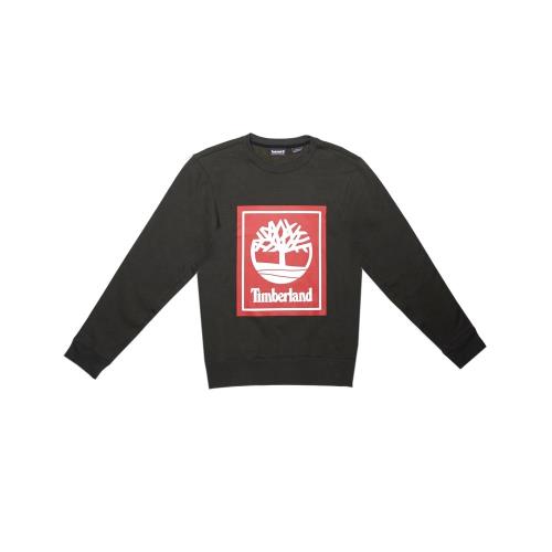 Timberland男款綠色LOGO內刷毛圓領長T恤A1O9HP01