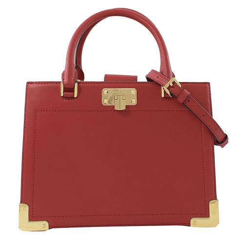 MICHAEL KORS Kinsley 金屬飾底三層手提兩用包.辣椒紅