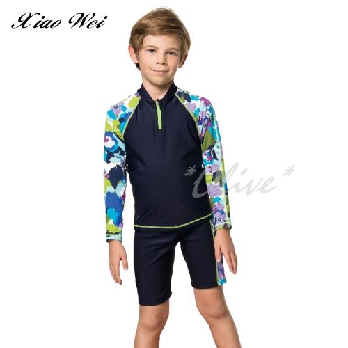 聖手品牌 時尚兒童兩件式長袖泳裝 NO.A668018