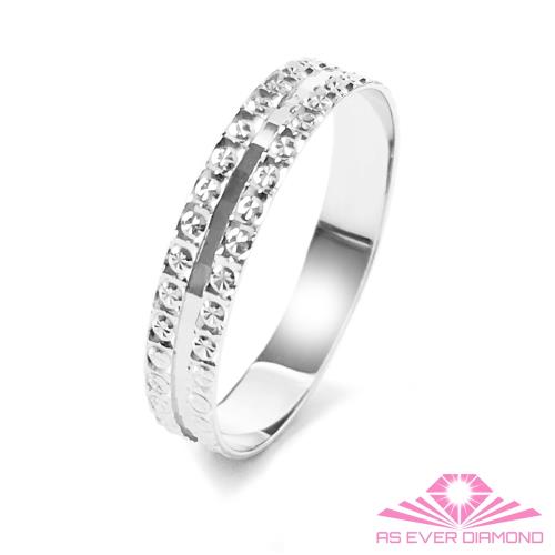  【AS EVER DIAMOND】義大利18K金戒指 獨特鑽石花刻面-超閃 細薄款 
