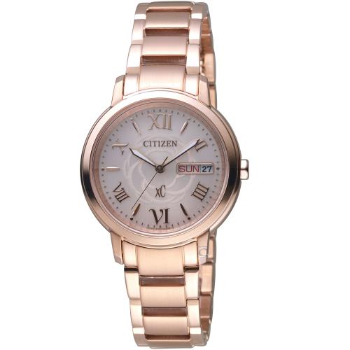 CITIZEN xC系列愛戀玫瑰光動能腕錶(EW2422-63W)33mm