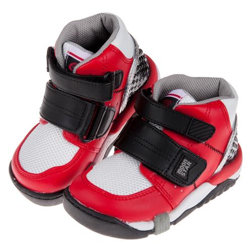 《布布童鞋》Moonstar日本Carrot紅黑色兒童機能矯健鞋(15~21公分) [ I9F402A ] 