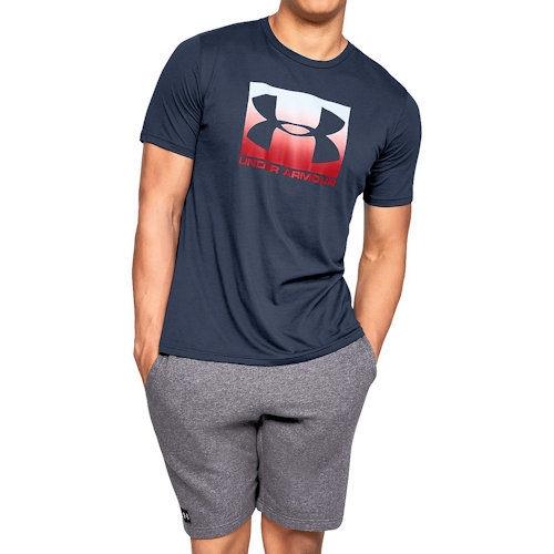 Under Armour 2019男時尚圖像運動深藍色圓領短袖ㄒ恤