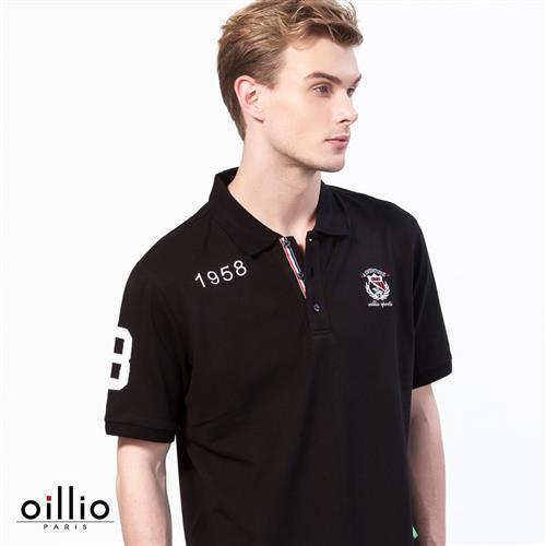 oillio歐洲貴族 男裝 彈力舒適透氣 短袖POLO衫 簡約簡單設計 黑色-男款 休閒服飾 舒服 透氣 吸濕 排汗 男上衣
