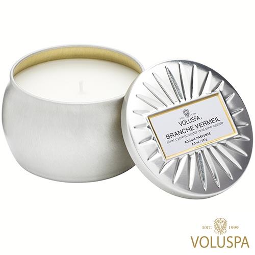 美國 VOLUSPA  Vermeil 華麗年代系列 Branche Vermeil 銀色森林 錫盒 127g 香氛蠟燭