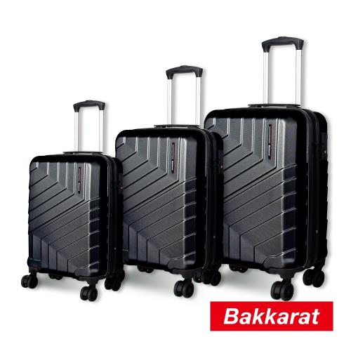 Bakkarat 輕量抗刮20+24+28吋三件組行李箱(經典黑)