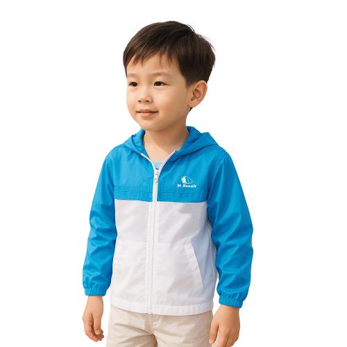 【聖伯納 St.Bonalt】拼色超輕透防曬外套｜童款 9008( 防曬衣 透氣 抗UV 空調外套 冷氣房外套)