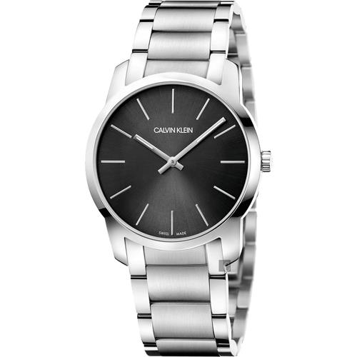 Calvin Klein CK City 極簡都會手錶-黑x銀/37mm K2G22143