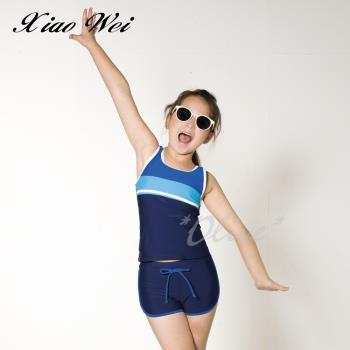 梅林品牌 時尚女童二件式泳裝 NO.M8563