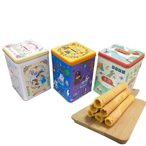 【花田喜】天然海藻糖手工土雞蛋蛋卷鐵罐裝x1罐(12支/罐)(六種口味任選)