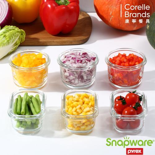 Snapware 康寧密扣小容量寶寶副食品玻璃保鮮盒組 6入裝 玻璃保鮮盒 Etmall東森購物網