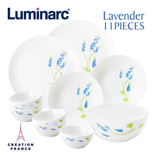 【Luminarc 樂美雅】湛藍薰衣11件式餐具組(ARC-1102-LV)