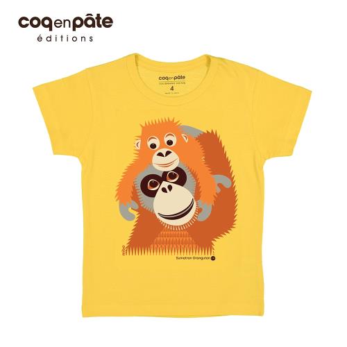 【BabyTiger虎兒寶】COQENPATE 法國有機棉童趣 短袖 T-SHIRT - 紅毛猩猩