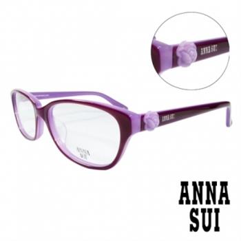 【ANNA SUI 安娜蘇】立體復古紫薔薇造型眼鏡-浪漫紫(AS625-770)