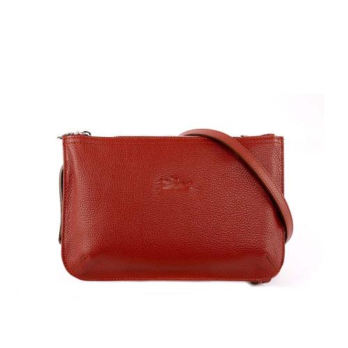 LONGCHAMP LE FOULONNE HERREN小牛皮斜背包(栗子色) 2072021404
