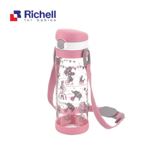 Richell 利其爾  第一代LC 450ml 直飲式冷水壺(附背帶) - 粉紅派對