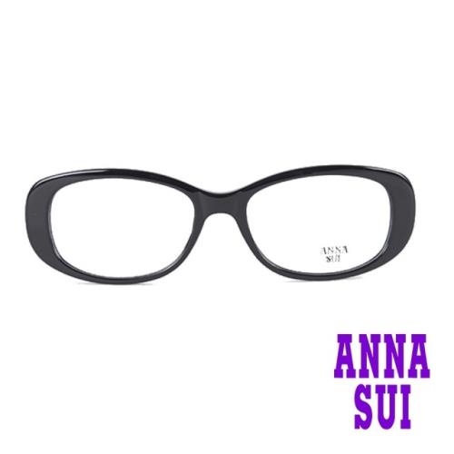 【ANNA SUI 安娜蘇】日系優雅細版鏡腳蝴蝶結造型光學眼鏡-黑/米(AS578-008)