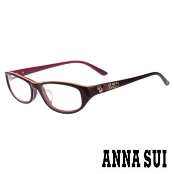 【ANNA SUI 安娜蘇】浪漫玫瑰造型眼鏡-精緻紫(AS579-733)
