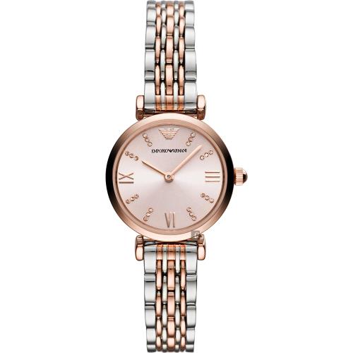 Emporio Armani 義式羅馬風情晶鑽女錶-雙色/28mm AR11223