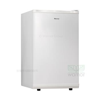 Warrior樺利 TF-10Q 直立單門冷凍櫃，容量80L，適合小型家庭或商用使用。尺寸高84.5cm、寬49.5cm、深54.5cm，白色外觀簡潔大方。採用DC直流風扇馬達，耗電量僅1.2A/80W，環保冷媒R134A，溫度範圍-14℃～-24℃，內附4格抽屜方便分類儲存。110V/60Hz電壓，右開門設計，全機及壓縮機保固1年，中國製造，含基本運送。理想選擇於冰品、冷凍食品儲存，提升您的儲物效率！