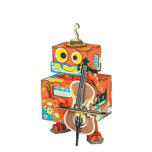 Robotime DIY木製音樂盒 - 小提琴家 AMD53