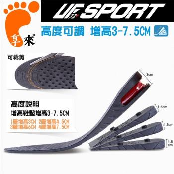 【UF72】AIR-001(2入組)可調整男女款運動舒適減振運動增高鞋墊