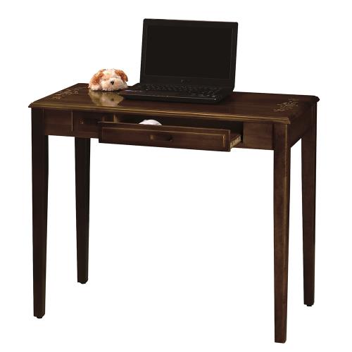 實木雙抽屜書桌/實木學生書桌寬90CM/寬1.5尺#好傢俱