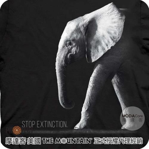 摩達客-預購-美國The Mountain保育系列保護大象 黑色短袖T恤親子裝兩件組