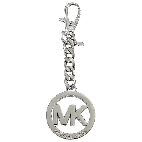MICHAEL KORS KEY CHARMS 圓形大MK吊飾鑰匙圈.銀