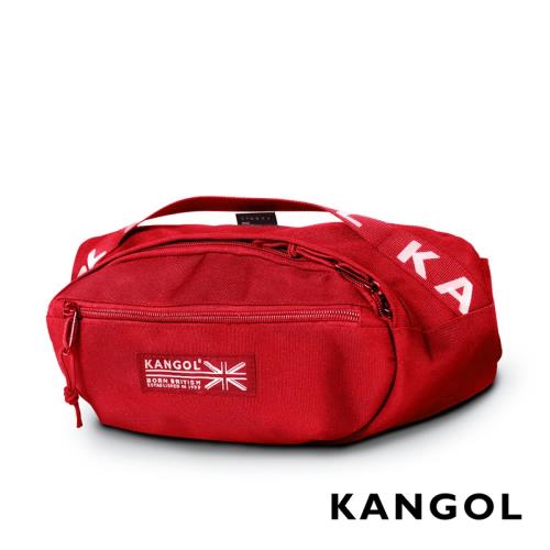 KANGOL LIBERTY系列 韓版潮流LOGO背帶腰包-紅 KG1191