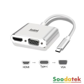 Soodatek TypeC to HDMI+VGA轉接器 SCDHV-AL4K1KSI