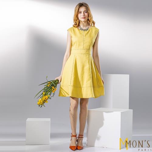 MONS法式精品優雅浪漫純麻洋裝