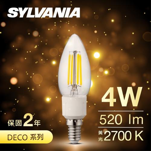 SYLVANIA喜萬年  LED 經典款燈絲燈泡 C35 黃光2700K_1入