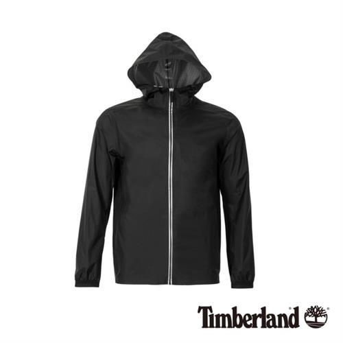 Timberland 男款黑色輕薄款防水可收納連帽外套(A1OKH001)