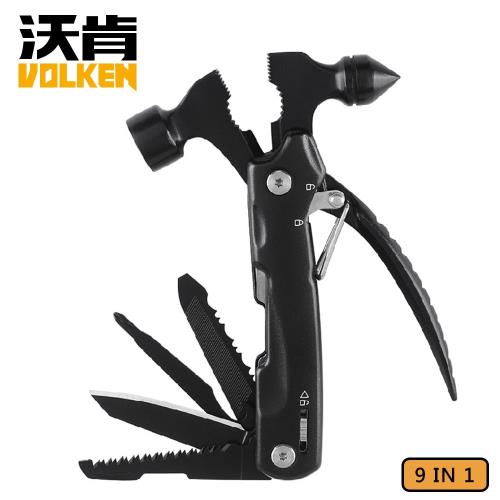 VOLKEN 沃肯 9合1 不鏽鋼多功能錘/鉗錘/玻璃擊破器 73A-H