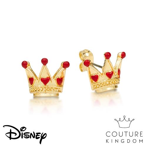 Disney Jewellery - Couture Kingdom 迪士尼愛麗絲夢遊仙境紅心皇后鍍14K金耳釘 
