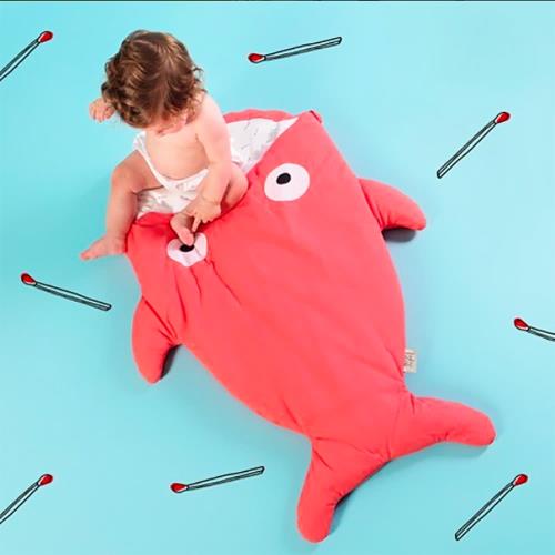 【西班牙製】鯊魚咬一口BabyBites嬰幼兒多功能睡袋-紅珊瑚輕量版