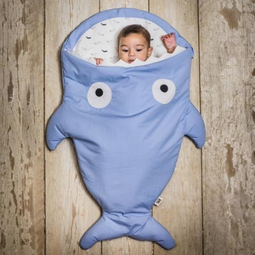 【西班牙製】鯊魚咬一口BabyBites嬰幼兒多功能睡袋-牽牛花藍輕量版