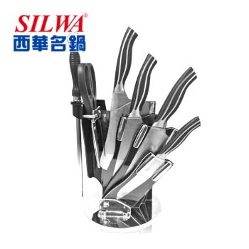 SILWA 西華 精鍛流線七件式刀具組-含360°旋轉壓克力刀座