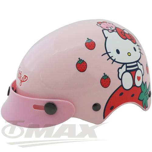 KITTY草莓兒童安全帽-粉紅色(贈短鏡片)