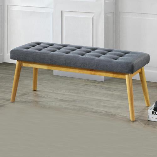 Boden-夏克3.7尺灰色布長凳雙人椅長椅床尾椅穿鞋椅