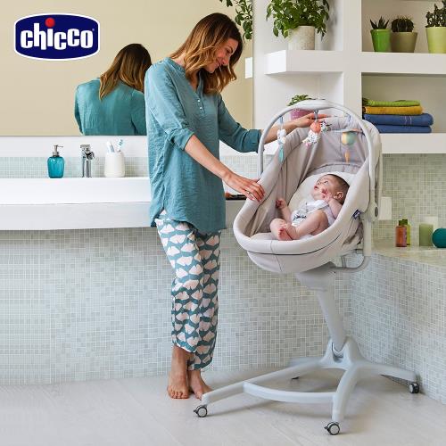 【加贈輕便毯】chicco-Baby Hug多功能成長安撫嬰兒床-粉彩藍