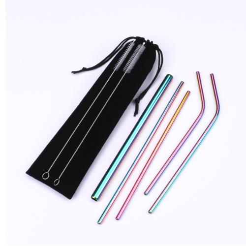 【PUSH!】餐具用品不鏽鋼彩色金屬吸管組珍珠吸管組(1入組)E134